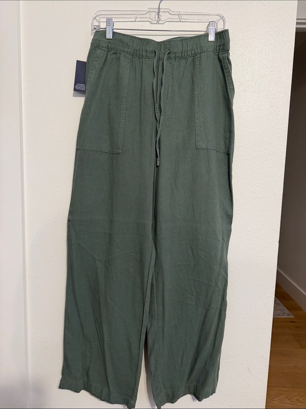 GAP Olive Green Wide-Leg Drawstring Pants
